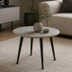 Стол журнальный круглый OPTIMA 2 ноги на конус Ferrum-decor 450x670x670 Черный металл ДСП Бетон 16 мм (FRD-107476) - фото 1