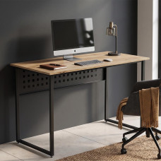 Стол письменный Майк Ferrum-decor 75x100x60 Черный металл ДСП Дуб Евок Прибрежный 16 мм (FRD-108225)