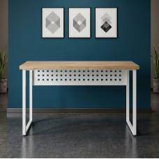 Стол письменный Майк Ferrum-decor 75x120x70 Белый металл ДСП Дуб Евок Прибрежный 32 мм (FRD-108253)