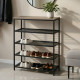 Полка для обуви Слайм 4 Ferrum-decor 820x630x260 Черный металл ДСП Дуб Сан-Марино 16 мм (FRD-106839) - фото 1
