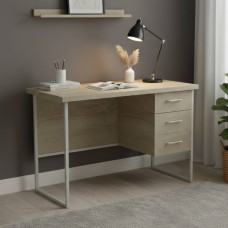 Письмовий стіл Ferrum-decor Гаррі 75x140x70 білий ДСП Дуб Сонома 32мм (FRD-101017)