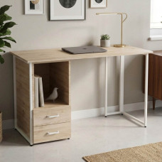 Компьютерный стол Ferrum-decor Отто 75x140x70 белый ДСП Дуб Сан-Марино 16мм (FRD-101054)