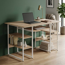 Компьютерный стол Ferrum-decor Тим 75x140x60 белый ДСП Дуб Сан-Марино 16мм (FRD-101365)