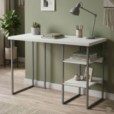 Письменный стол Ferrum-decor Кевин 76x140x60 серый ДСП Белое 32мм (FRD-101734)