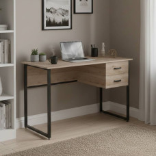 Компьютерный стол Ferrum-decor Дакота 76x140x60 черный ДСП Дуб Сан-Марино 32мм (FRD-101934)