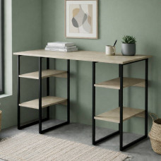 Письменный стол Ferrum-decor Карэн 75x120x70 черный ДСП Дуб Сонома 16мм (FRD-102061)