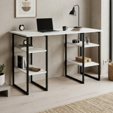 Письменный стол Ferrum-decor Карэн 75x140x70 черный ДСП Белое 16мм (FRD-102070)