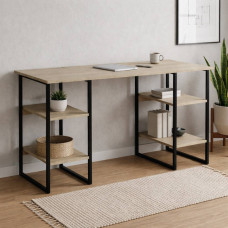 Письменный стол Ferrum-decor Карэн 75x140x70 черный ДСП Дуб Сонома 16мм (FRD-102071)