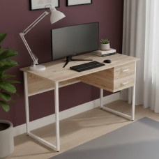 Компьютерный стол Ferrum-decor Дакота 75x140x70 белый ДСП Дуб Сан-Марино 32мм (FRD-102134)