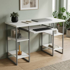 Письмовий стіл Ferrum-decor Тім 76x140x60 сірий ДСП Біле 32мм (FRD-102473)