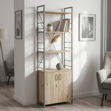 Етажерка 4/60 Ferrum-decor Серії Конект із тумбою 179x60x28 Сірий ДСП Сан-Марино (FRD-102478)