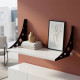 Полка настенная Ferrum-decor Ханди 2 240x700x240 металл Черный ДСП Белое 16 мм (FRD-102596) - фото 1