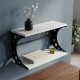 Полка настенная Ferrum-decor Букин 330x700x240 металл Черный ДСП Белое 16 мм (FRD-102884) - фото 1