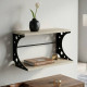Полка настенная Ferrum-decor Букин 330x700x240 металл Черный ДСП Сонома 16 мм (FRD-102887) - фото 1