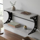 Полка настенная Ferrum-decor Букин 330x700x240 металл Черный ДСП Бетон 16 мм (FRD-102890) - фото 1