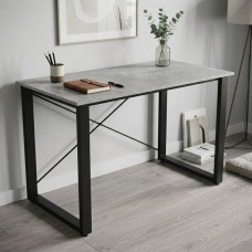 Письмовий стіл Ferrum-decor Драйв 75x100x60 Чорний метал ДСП Бетон 16 мм (FRD-103093)