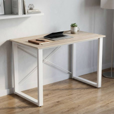 Письменный стол Ferrum-decor Драйв 75x100x60 Белый металл ДСП Дуб Сан-Марино 16 мм (FRD-103102)