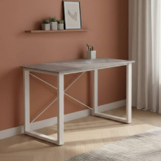Письмовий стіл Ferrum-decor Драйв 75x100x60 Білий метал ДСП Бетон 16 мм (FRD-103107)