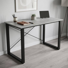 Письмовий стіл Ferrum-decor Драйв 75x120x60 Чорний метал ДСП Бетон 16 мм (FRD-103114)