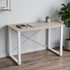 Письменный стол Ferrum-decor Драйв 75x120x60 Белый металл ДСП Дуб Сан-Марино 16 мм (FRD-103123)