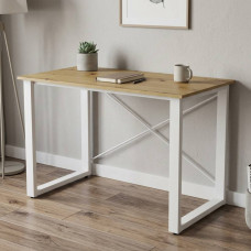 Письмовий стіл Ferrum-decor Драйв 75x120x60 Білий метал ДСП Дуб Артизан 16 мм (FRD-103127)