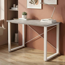 Письмовий стіл Ferrum-decor Драйв 75x120x60 Білий метал ДСП Бетон 16 мм (FRD-103128)