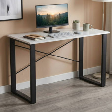 Письменный стол Ferrum-decor Драйв 75x140x60 Черный металл ДСП Белое 16 мм (FRD-103129)