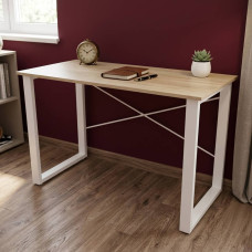 Письмовий стіл Ferrum-decor Драйв 75x140x60 Білий метал ДСП Дуб Сонома 16 мм (FRD-103146)