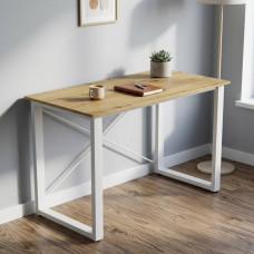 Письмовий стіл Ferrum-decor Драйв 75x140x60 Білий метал ДСП Дуб Артизан 16 мм (FRD-103148)