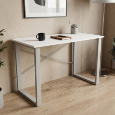 Письменный стол Ferrum-decor Драйв 75x100x70 Серый металл ДСП Белое 16 мм (FRD-103157)