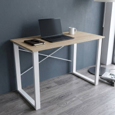 Письмовий стіл Ferrum-decor Драйв 75x120x70 Білий метал ДСП Дуб Сонома 16 мм (FRD-103188)