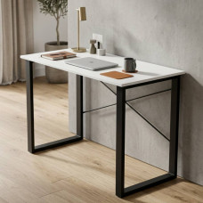 Письмовий стіл Ferrum-decor Драйв 75x140x70 Чорний метал ДСП Біле 16 мм (FRD-103192)