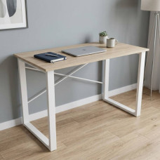 Письменный стол Ferrum-decor Драйв 75x140x70 Белый металл ДСП Дуб Сонома 16 мм (FRD-103209)