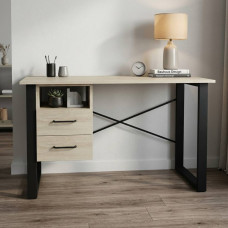 Письменный стол с ящиками Ferrum-decor Оскар 75x120x60 металл Черный ДСП Дуб Сонома 16 мм (FRD-103216)