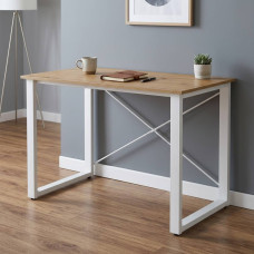 Письмовий стіл Ferrum-decor Драйв 75x100x60 Білий метал ДСП Дуб Артизан 32 мм (FRD-103315)