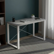 Письмовий стіл Ferrum-decor Драйв 75x100x60 Білий метал ДСП Бетон 32 мм (FRD-103316)