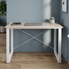 Письмовий стіл Ferrum-decor Драйв 75x120x60 Білий метал ДСП Дуб Сан-Марино 32 мм (FRD-103332)