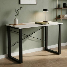 Письменный стол Ferrum-decor Драйв 75x140x60 Черный металл ДСП Белое 32 мм (FRD-103338)