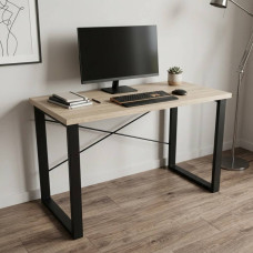 Письменный стол Ferrum-decor Драйв 75x140x60 Черный металл ДСП Дуб Сонома 32 мм (FRD-103341)