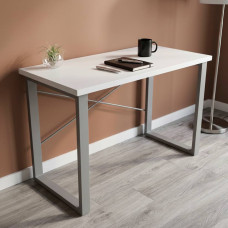 Письменный стол Ferrum-decor Драйв 75x140x60 Серый металл ДСП Белое 32 мм (FRD-103345)