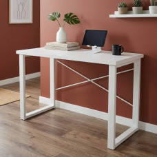 Письмовий стіл Ferrum-decor Драйв 75x140x60 Білий метал ДСП Біле 32 мм (FRD-103352)