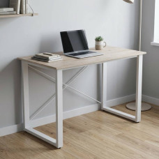 Письменный стол Ferrum-decor Драйв 75x140x60 Белый металл ДСП Дуб Сан-Марино 32 мм (FRD-103353)