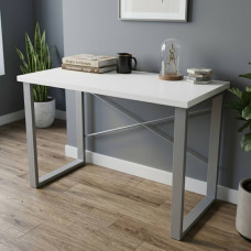 Письмовий стіл Ferrum-decor Драйв 75x120x70 Сірий метал ДСП Біле 32 мм (FRD-103387)