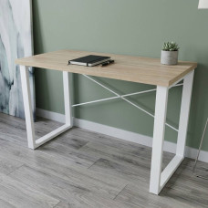 Письмовий стіл Ferrum-decor Драйв 75x120x70 Білий метал ДСП Дуб Сонома 32 мм (FRD-103397)