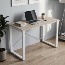 Письменный стол Ferrum-decor Драйв 75x140x70 Белый металл ДСП Дуб Сан-Марино 32 мм (FRD-103416)