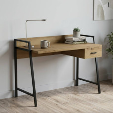 Письмовий стіл Ferrum-decor Комфорт 75x100x60 Чорний метал ДСП Дуб Артизан 32 мм (FRD-103427)