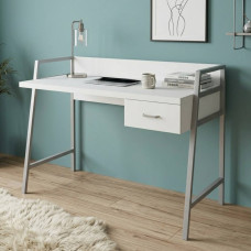 Письменный стол Ferrum-decor Комфорт 75x100x60 Серый металл ДСП Белое 32 мм (FRD-103429)