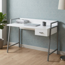 Письменный стол Ferrum-decor Комфорт 75x120x60 Серый металл ДСП Белое 32 мм (FRD-103450)