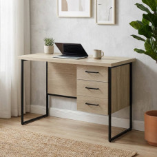Письменный стол Ferrum-decor Гарри 75x120x70 черный ДСП Дуб Сонома 32мм (FRD-103557)