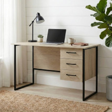 Письменный стол Ferrum-decor Гарри 75x140x70 черный ДСП Дуб Сонома 16мм (FRD-103562)
